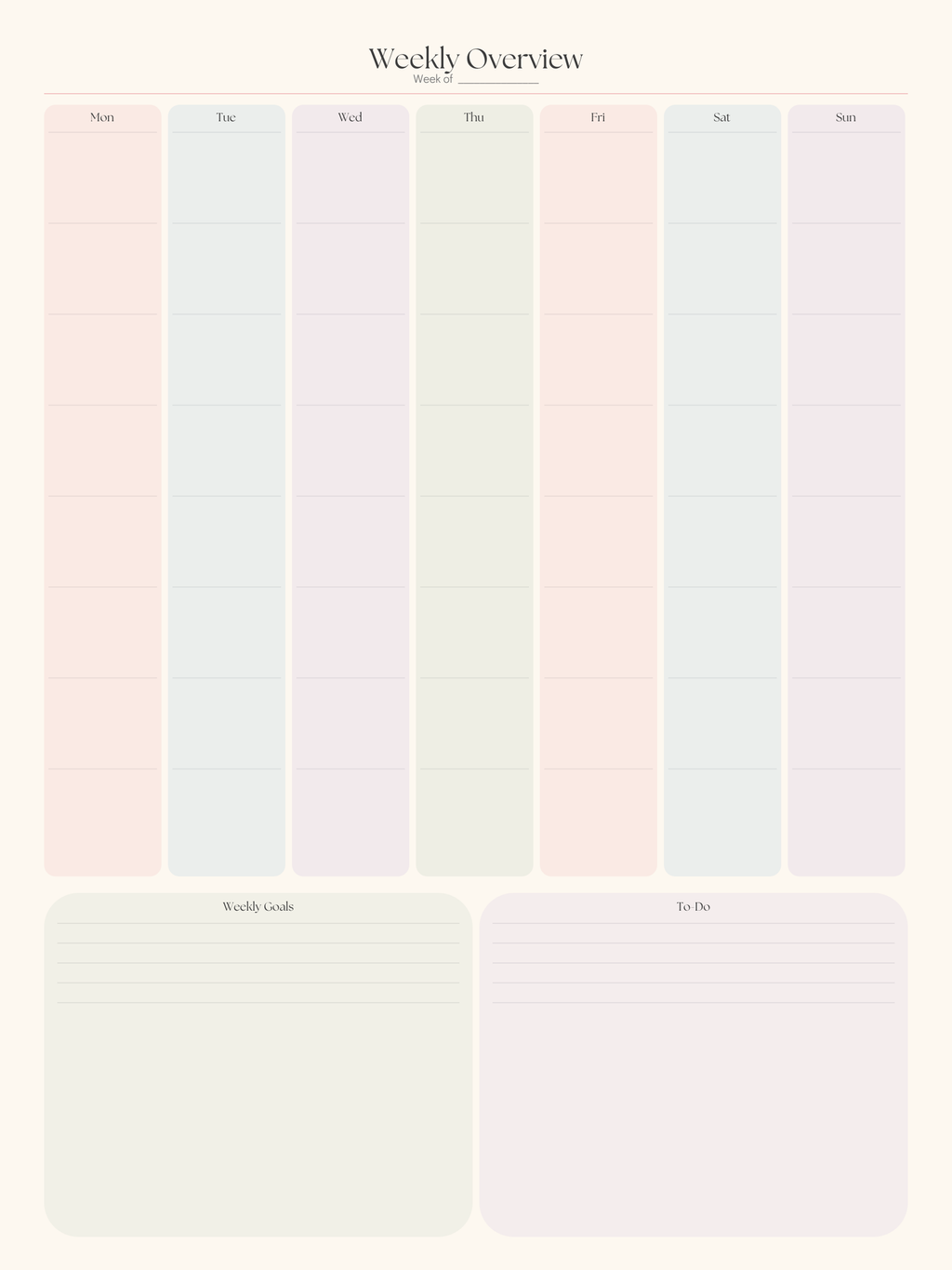 Undated Weekly Planner Bundle (52 weeks)