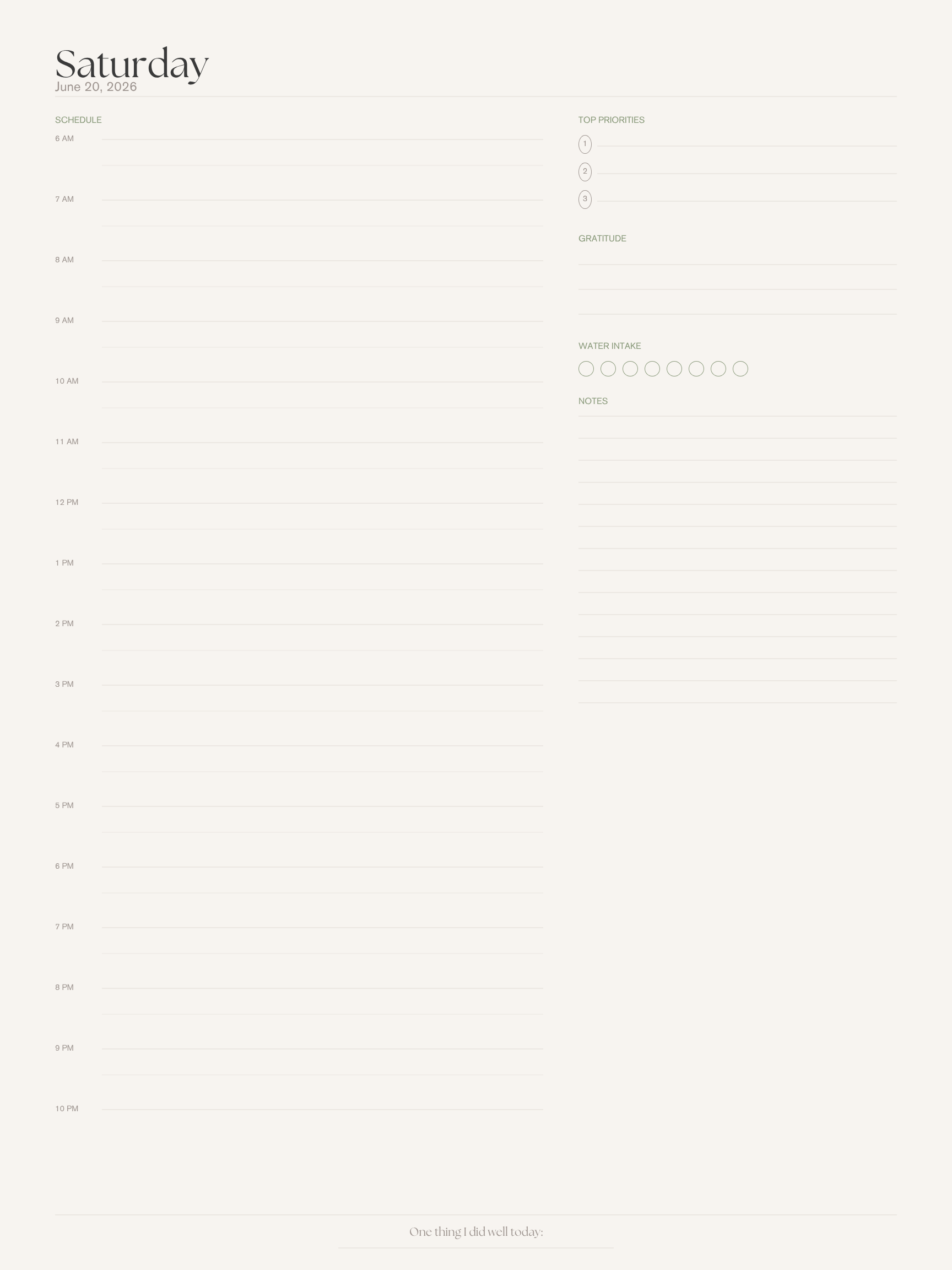 Minimalist Daily Planner