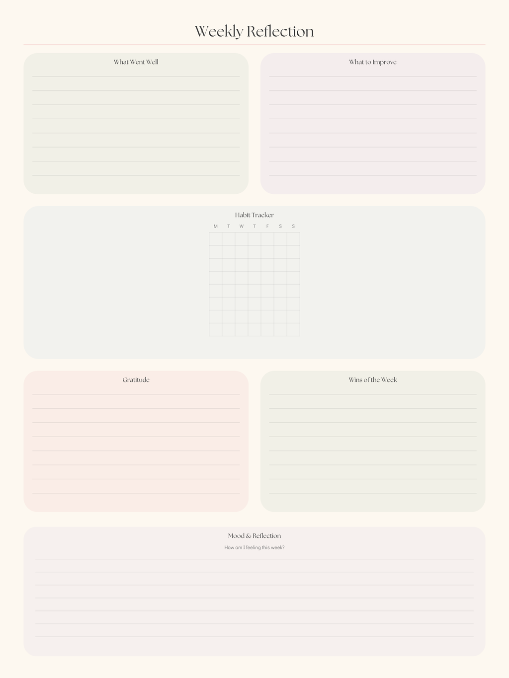 Undated Weekly Planner Bundle (52 weeks)